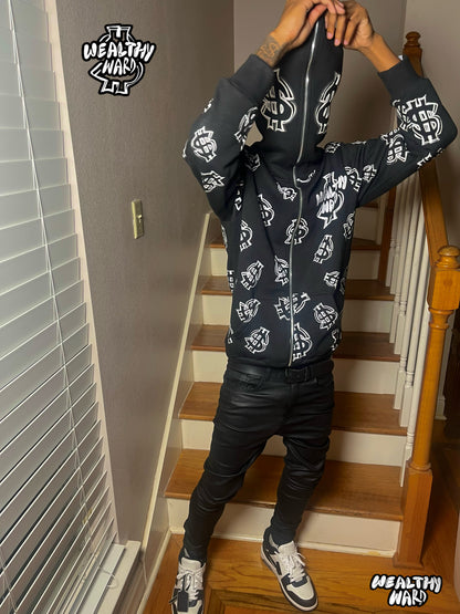 Wealthy Ward Full Zip - Up Hoodie (Black)