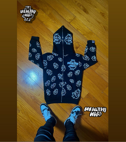 Wealthy Ward Full Zip - Up Hoodie (Black)