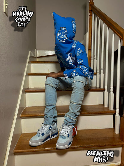 Wealthy Ward Full Zip - Up Hoodie (Blue)